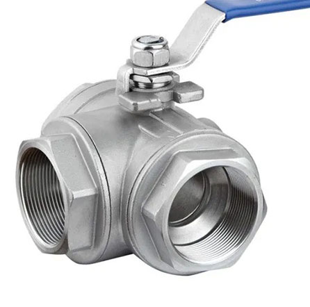 Stainless Steel Screwed End 3 Way High Mount Pad Ball Valve